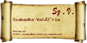 Szabadka Valéria névjegykártya