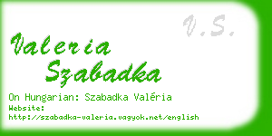 valeria szabadka business card